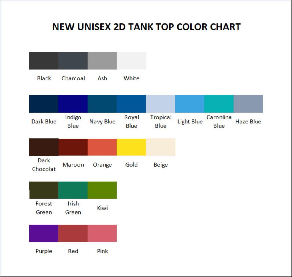 tank top color chart - Tomorrow X Together Merch